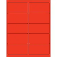 4 x 2" Red Rectangle Laser Labels 100 SHEETS