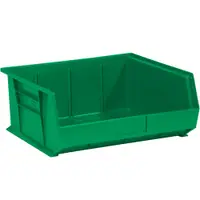 Plastic Stack & Hang Bin Boxes, 14 3/4" x 16 1/2" x 7", Green, 6/Case