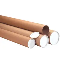 Heavy-Duty Mailing Tubes with Caps, 4" x 36", Kraft, 12/Case