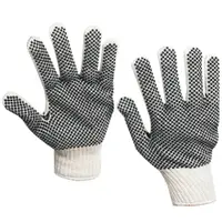 PVC Dot Knit Gloves, Medium, White/Black, 12 Pairs/Case