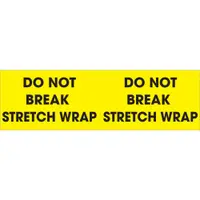 Tape Logic® Labels, "Do Not Break Stretch Wrap", 3" x 10", Fluorescent Yellow, 500/Roll
