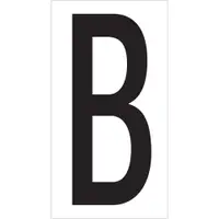 Vinyl Warehouse Letter Labels, "B", 3 1/2", Black/White, 50/Case