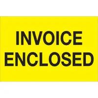 Tape Logic® Labels, "Invoice Enclosed", 2" x 3", Fluorescent Yellow, 500/Roll