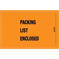 Tape Logic® Mil-Spec "Packing List Enclosed" Envelopes, 5 1/4" x 8", Orange, 1000/Case