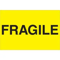 Tape Logic® Labels, "Fragile", 2" x 3", Fluorescent Yellow, 500/Roll