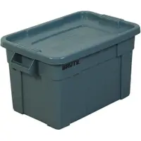 Brute® Totes with Lid, 28" x 18" x 15", Gray, 1/Each