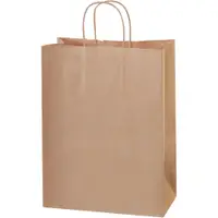 Paper Shopping Bags, 10" x 5" x 13", Kraft, 250/Case