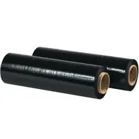 Blown Hand Stretch Film, 15" x 80 Gauge x 1500', Black, 4/Case