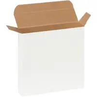 Reverse Tuck Folding Cartons, 6" x 1 1/2" x 6", White, 250/Case