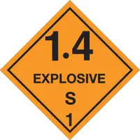 Tape Logic® Labels, "1.4 - Explosive - S 1", 4" x 4", Orange/Black, 500/Roll