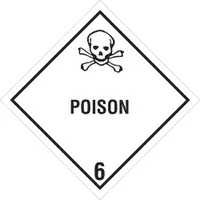 Tape Logic® Labels, "Poison - 6", 4" x 4", Black/White, 500/Roll