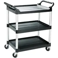 Rubbermaid® Service Cart, 34" x 19" x 38", Black, 1/Each