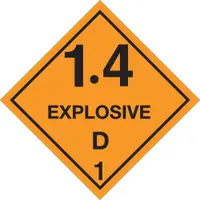 Tape Logic® Labels, "Explosive - 1.4D - 1, 4" x 4", Orange/Black, 500/Roll