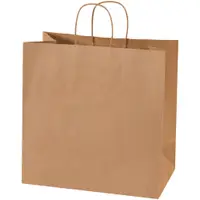 Paper Shopping Bags, 13" x 7" x 13", Kraft, 250/Case