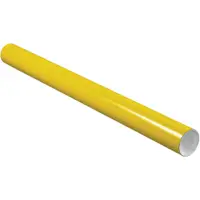 Mailing Tubes with Caps, 3" x 36", Yellow, 24/Case