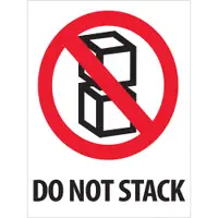 Tape Logic® Labels, "Do Not Stack", 3" x 4", Red/White/Black, 500/Roll