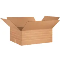 Multi-Depth Corrugated Boxes, 30" x 24" x 12", Kraft, 15/Bundle; 120/Skid