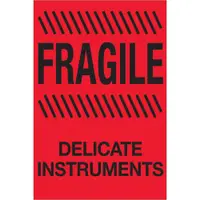 Tape Logic® Labels, "Fragile - Delicate Instruments", 4" x 6", Fluorescent Red, 500/Roll