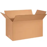 Corrugated Boxes, 28" x 14" x 14", Kraft, 20/Bundle; 120/Skid