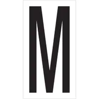 Vinyl Warehouse Letter Labels, "M", 3 1/2", Black/White, 50/Case