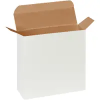 Reverse Tuck Folding Cartons, 7 1/4" x 2" x 7 1/4", White, 250/Case