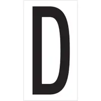 Vinyl Warehouse Letter Labels, "D", 3 1/2", Black/White, 50/Case