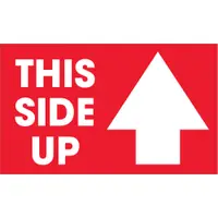 Tape Logic® Labels, "This Side Up", Arrow, 3" x 5", Red/White, 500/Roll