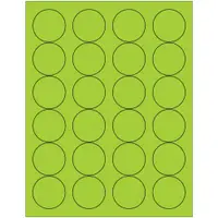 Tape Logic® Fluorescent Circle Laser Labels, 1 2/3", Fluorescent Green, 2400/Case
