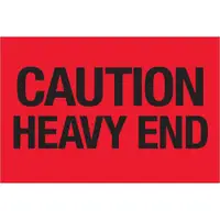 Tape Logic® Labels, "Caution Heavy End", 2" x 3", Fluorescent Red, 500/Roll