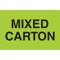 Tape Logic® Labels, "Mixed Carton", 2" x 3", Fluorescent Green, 500/Roll