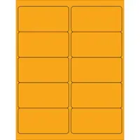 Tape Logic® Removable Rectangle Laser Labels, 4" x 2", Fluorescent Orange, 1000/Case