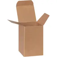 Reverse Tuck Folding Cartons, 2 1/2" x 2 1/2" x 4", Kraft, 500/Case