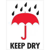 Tape Logic® Labels, "Keep Dry", 3" x 4", Red/White/Black, 500/Roll