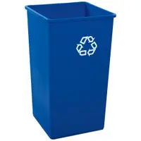 Rubbermaid® Square Recycling Container, 50 Gallon, 19 1/2" x 19 1/2" x 34 1/4", Blue, 1/Each
