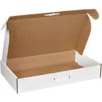 Corrugated Carrying Cases, 24" x 14" x 4", White, 10/Bundle; 500/Skid