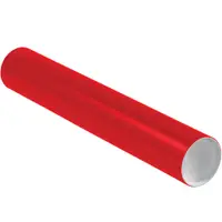 Mailing Tubes with Caps, 3" x 18", Red, 24/Case