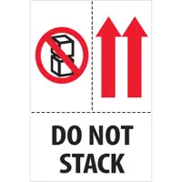 Tape Logic® Labels, "Do Not Stack", 4" x 6", Red/White/Black, 500/Roll