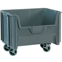Mobile Giant Stackable Bins, 19 7/8" x 15 1/4" x 12 7/16", Gray, 3/Case
