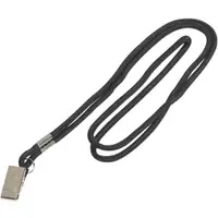 Standard Lanyard with Clip, 38", Black, 24/Case