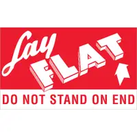 Tape Logic® Labels, "Lay Flat - Do Not Stand On End", 3" x 5", Red/White, 500/Roll