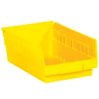 Plastic Shelf Bin Boxes, 11 5/8" x 6 5/8" x 4", Yellow, 30/Case