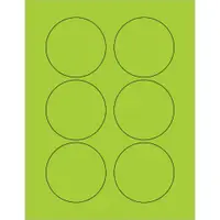 Tape Logic® Fluorescent Circle Laser Labels, 3", Fluorescent Green, 600/Case