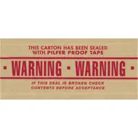 Tape Logic® #7500 Pre-Printed Reinforced Water Activated Tape, "Warning", 3" x 450', Kraft, 10/Case