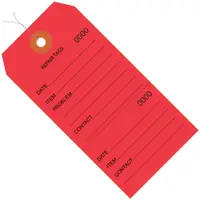 Repair Tags, Consecutively Numbered, Pre-Wired, 6 1/4" x 3 1/8", Red, 1000 /Case
