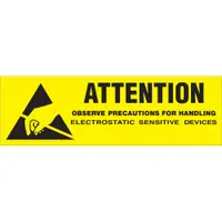 Tape Logic® Labels, "Attention - Observe Precautions", 5/8" x 2", Black/Yellow, 500/Roll