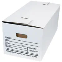 File Storage Boxes, Interlocking Flap, 24" x 12" x 10", White, 12/Case