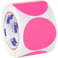 Tape Logic® Inventory Circle Labels, 3", Fluorescent Pink, 500/Roll