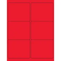 Tape Logic® Rectangle Laser Labels, 4" x 3 1/3", Fluorescent Red, 600/Case