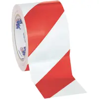 Tape Logic® Striped Vinyl Tape, 7.0 Mil, 3" x 36 yds., Red/White, 3/Case