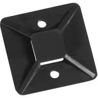 Cable Tie Mounts, 1" x 1", Black, 100/Case